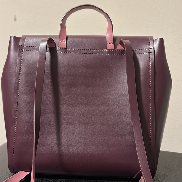 Kate Spade Somerville Road Backpack mahogany plum leather ballerina pink lining main image 5